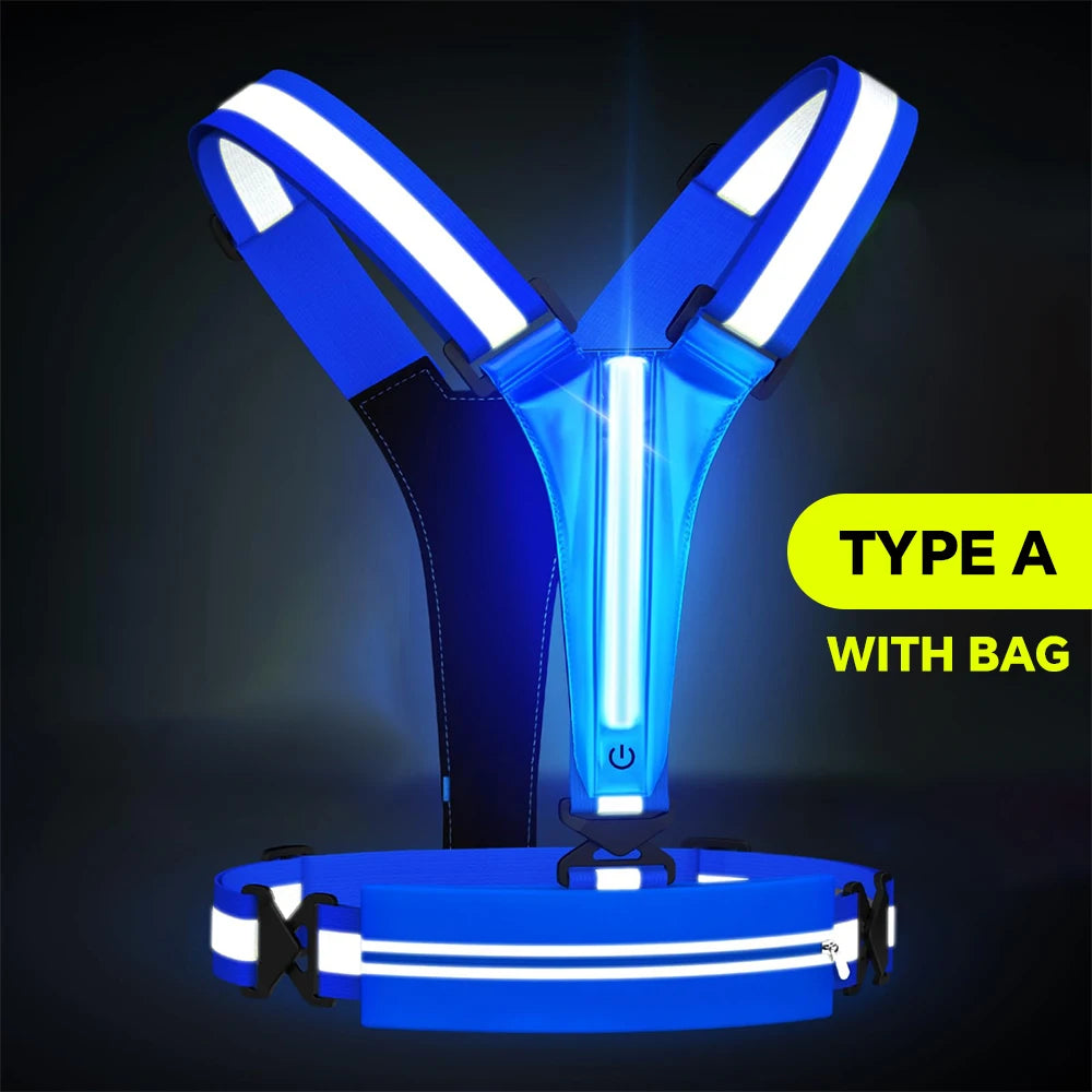LED Reflective Running Vest USB Charging